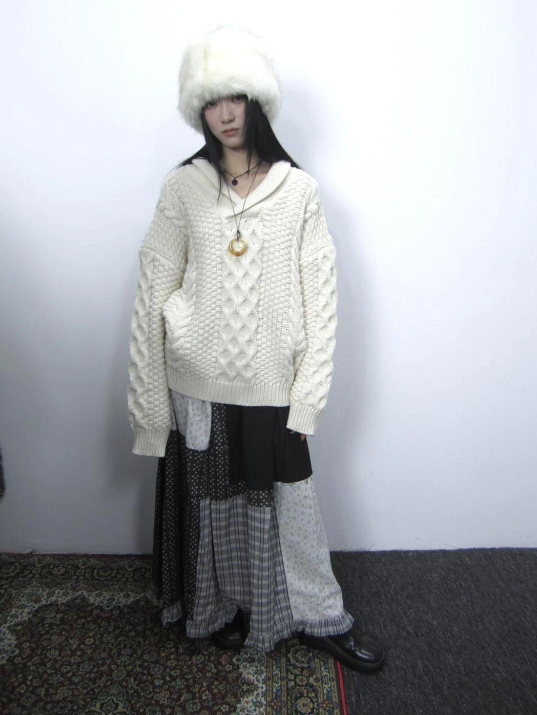 ang project Vintage Cable Knit Turtleneck Sweater Sweater