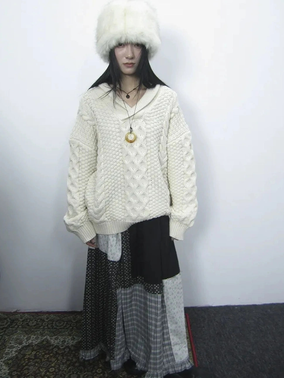 ang project Vintage Cable Knit Turtleneck Sweater Sweater