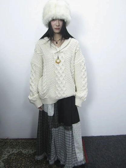 ang project Vintage Cable Knit Turtleneck Sweater Sweater