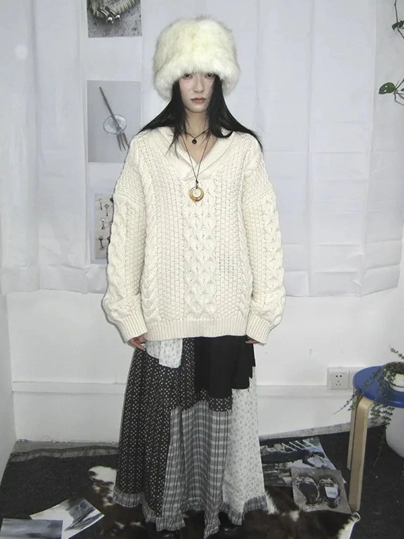 ang project Vintage Cable Knit Turtleneck Sweater Sweater