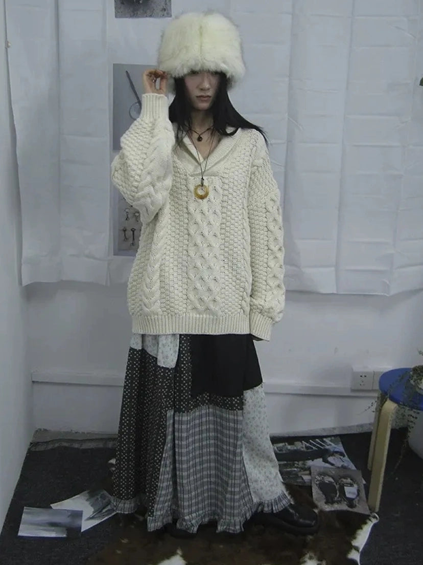 ang project Vintage Cable Knit Turtleneck Sweater Sweater