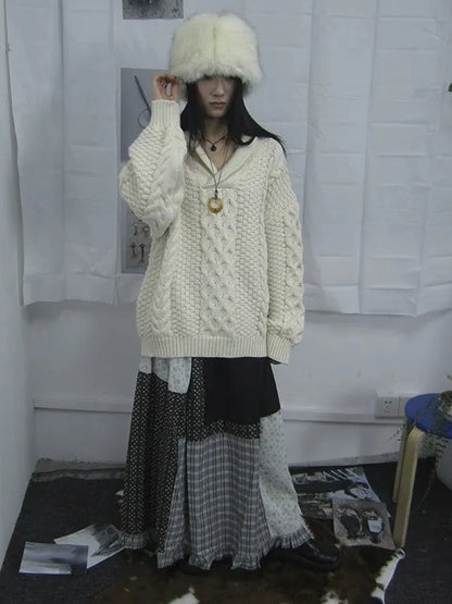 ang project Vintage Cable Knit Turtleneck Sweater Sweater