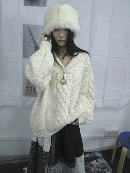 ang project Vintage Cable Knit Turtleneck Sweater Sweater