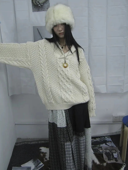 ang project Vintage Cable Knit Turtleneck Sweater Sweater