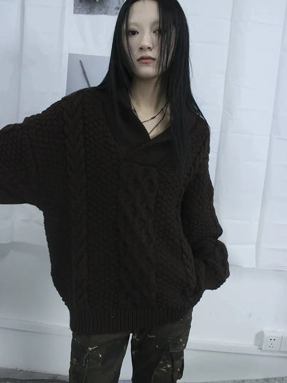 ang project Vintage Cable Knit Turtleneck Sweater Sweater