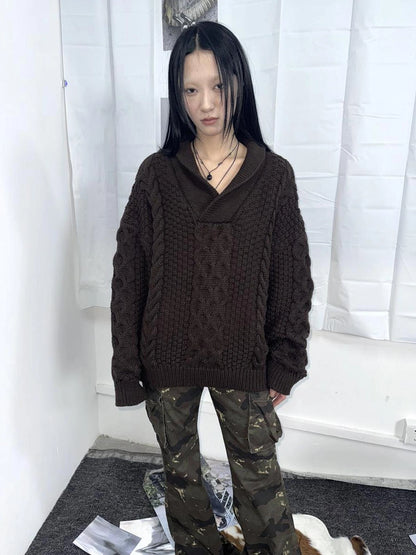 ang project Vintage Cable Knit Turtleneck Sweater Sweater