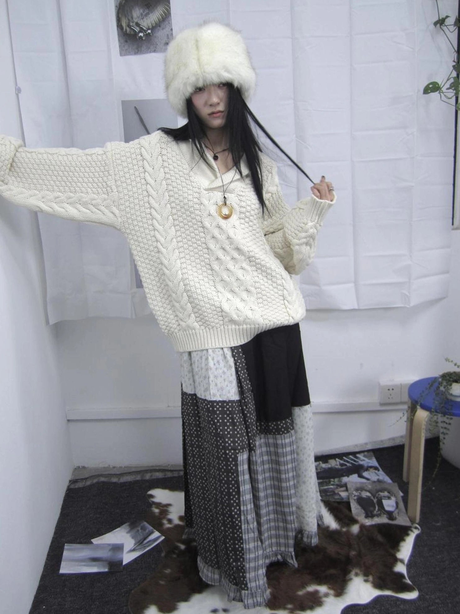 ang project Vintage Cable Knit Turtleneck Sweater Sweater