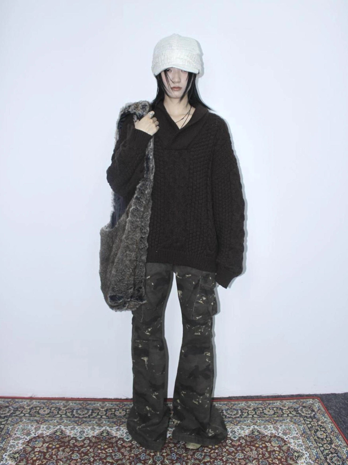 ang project Vintage Cable Knit Turtleneck Sweater Sweater