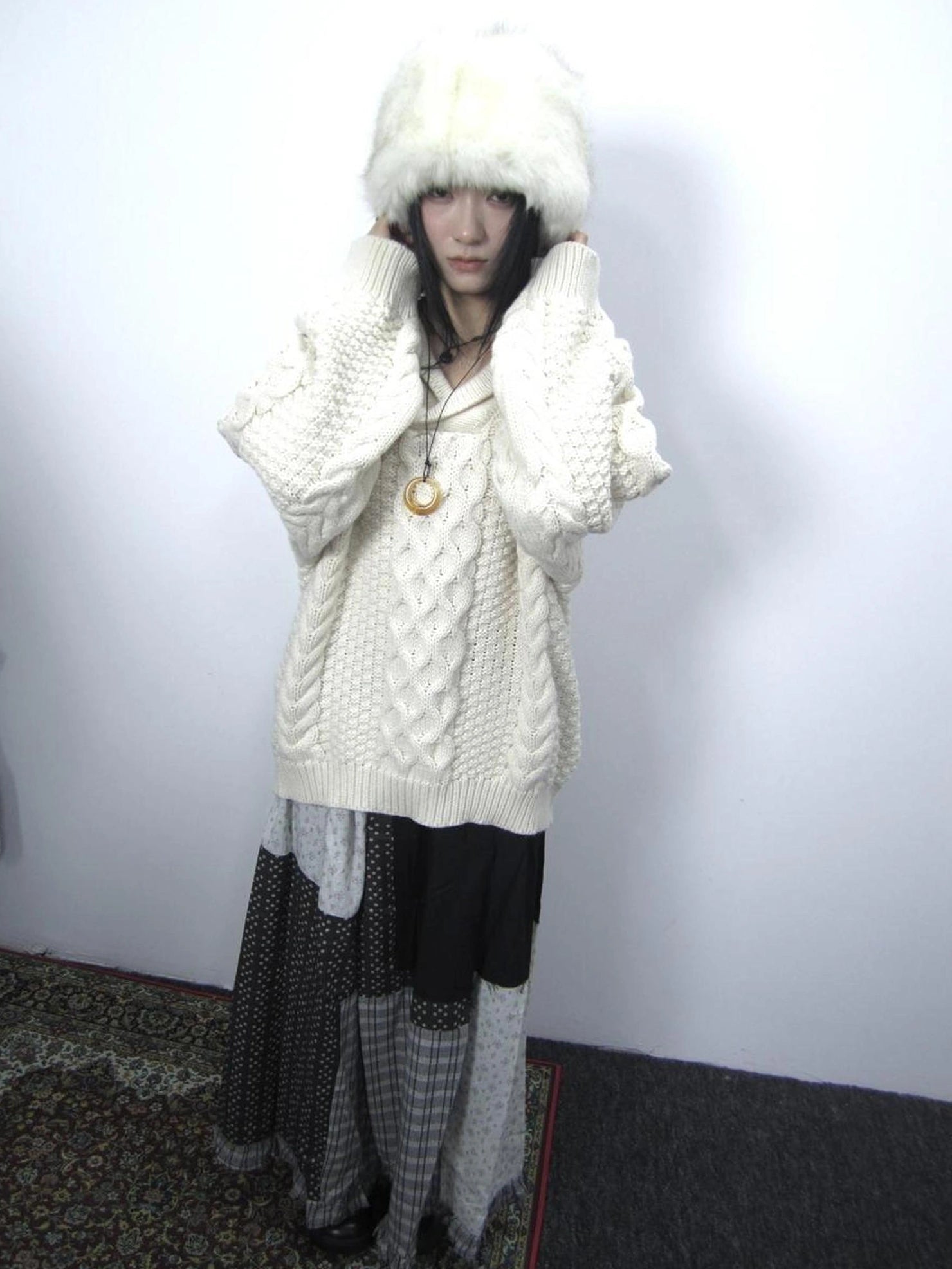 ang project Vintage Cable Knit Turtleneck Sweater Sweater