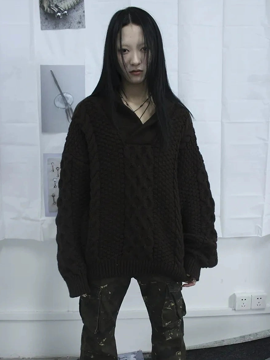 ang project Vintage Cable Knit Turtleneck Sweater Sweater