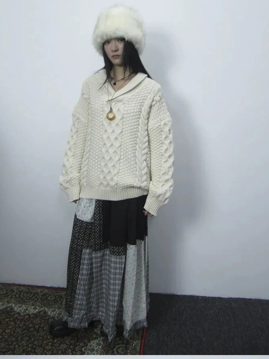 ang project Vintage Cable Knit Turtleneck Sweater Sweater