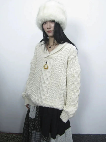 ang project Vintage Cable Knit Turtleneck Sweater Sweater