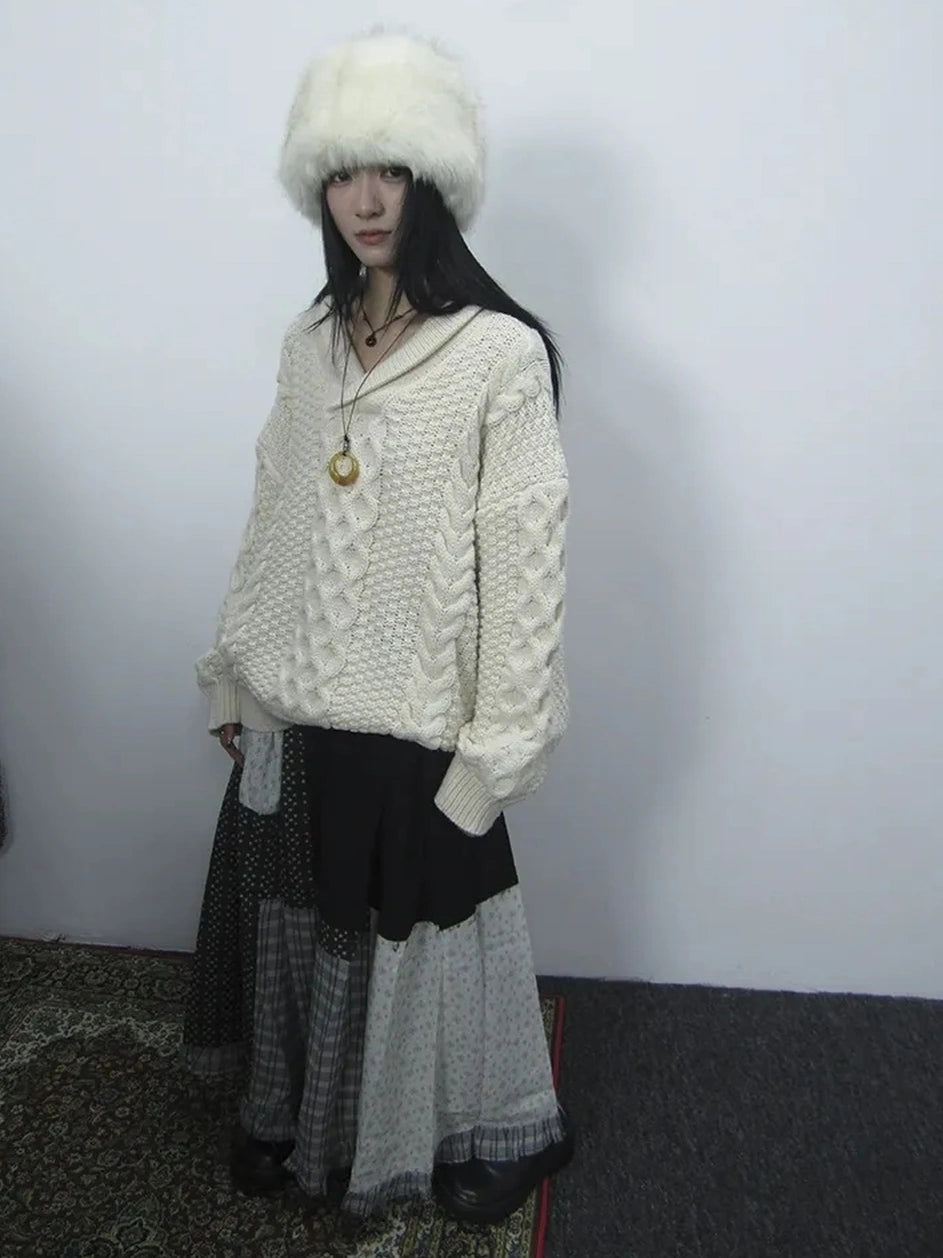 ang project Vintage Cable Knit Turtleneck Sweater Sweater