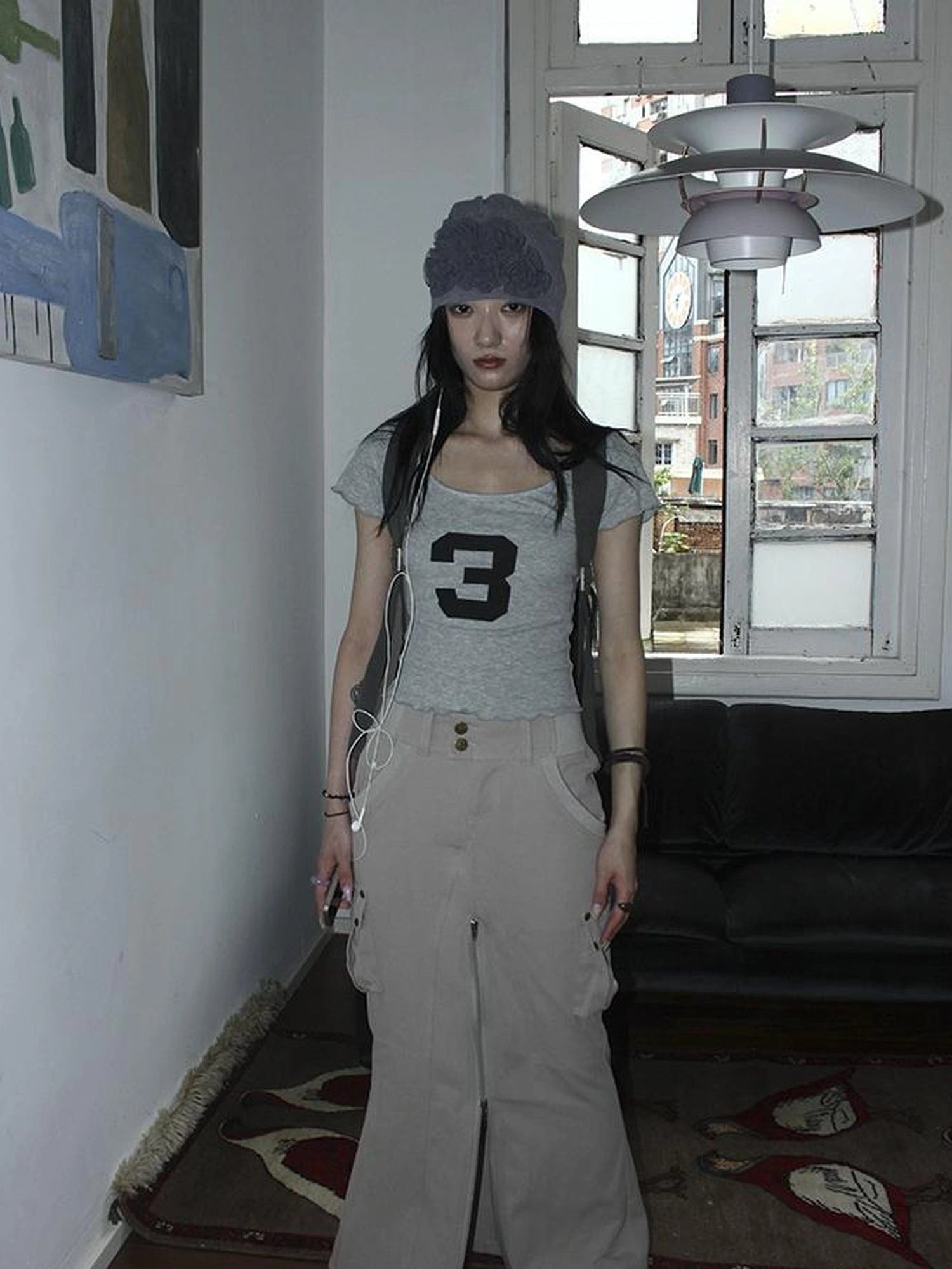 Vintage Cargo Pocket Wrap Maxi Skirt With Dual Zippers