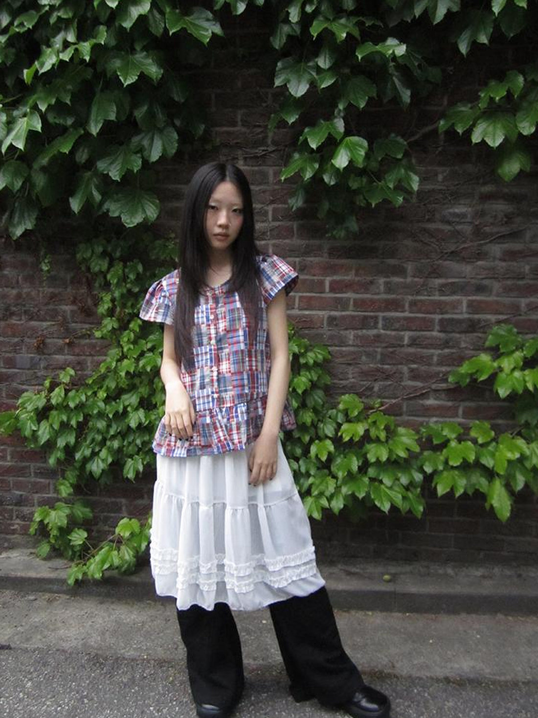 ang project Vintage Checkered Patchwork Quarter Inch Socket Wrench Sleeve Top