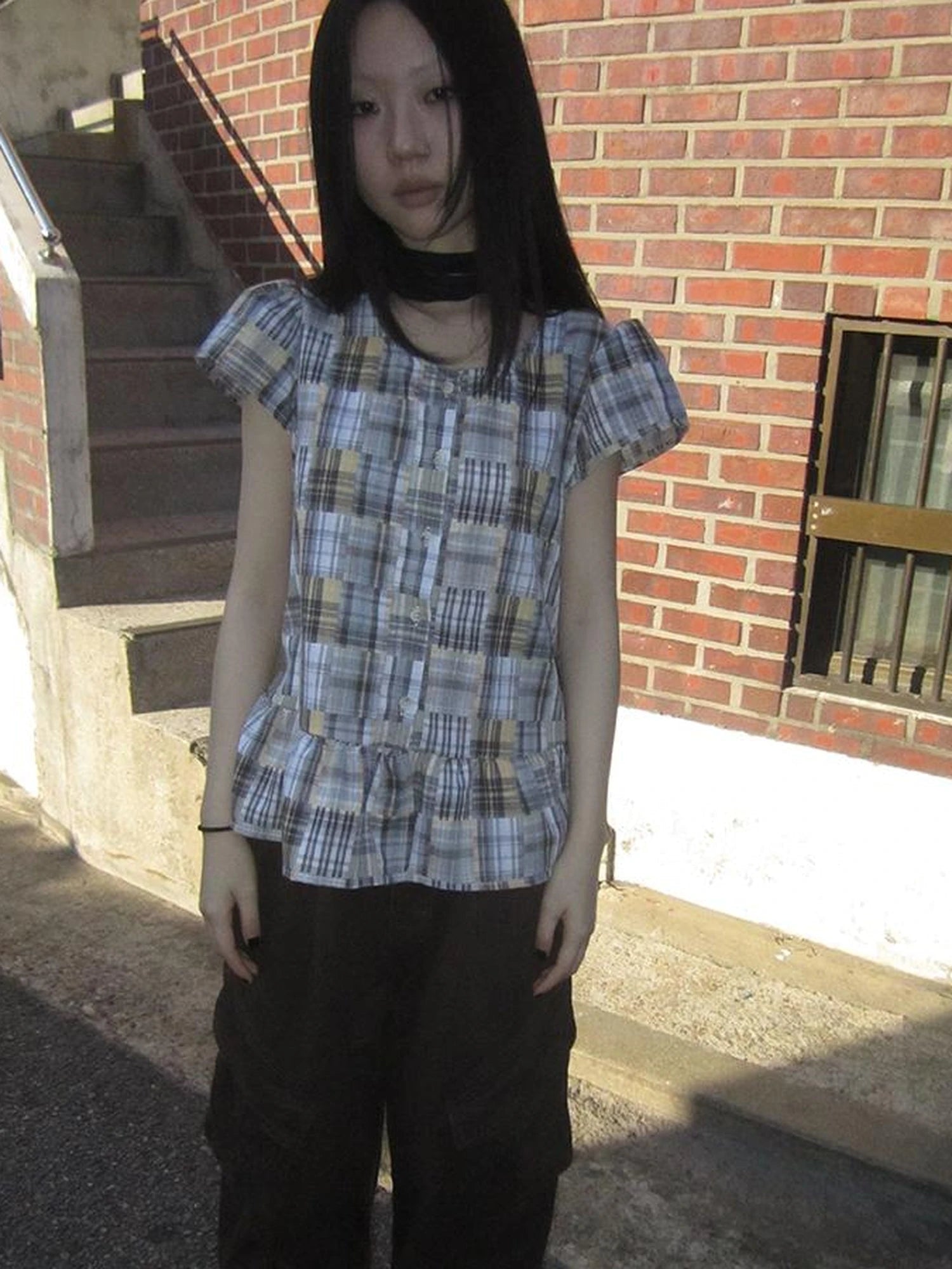 Vintage Checkered Patchwork Quarter Inch Socket Wrench Sleeve Top