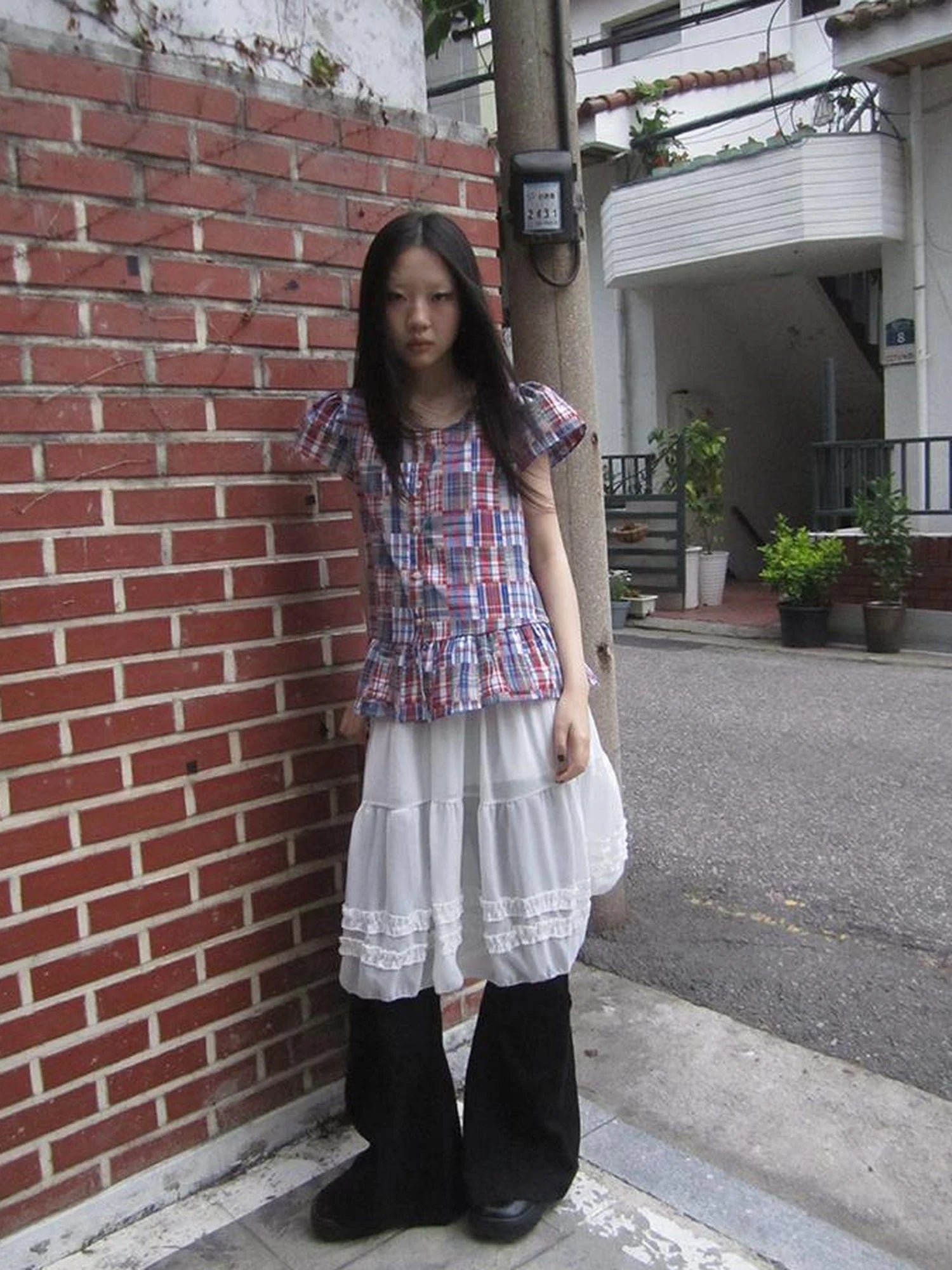 Vintage Checkered Patchwork Quarter Inch Socket Wrench Sleeve Top