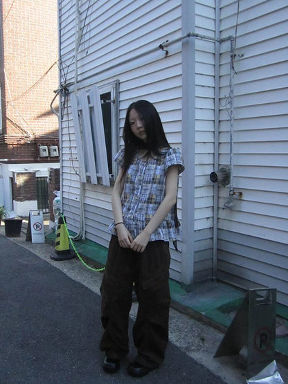 Vintage Checkered Patchwork Quarter Inch Socket Wrench Sleeve Top