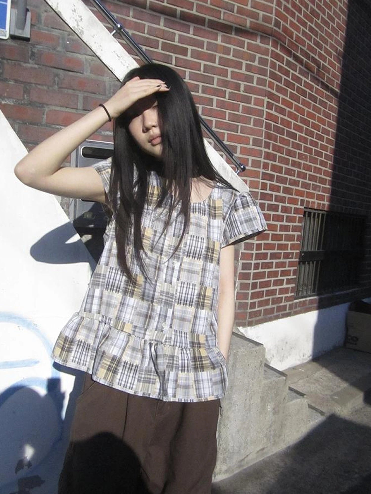 Vintage Checkered Patchwork Quarter Inch Socket Wrench Sleeve Top