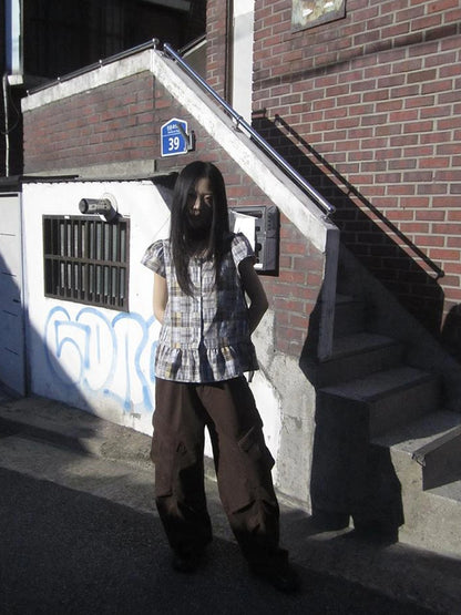 Vintage Checkered Patchwork Quarter Inch Socket Wrench Sleeve Top