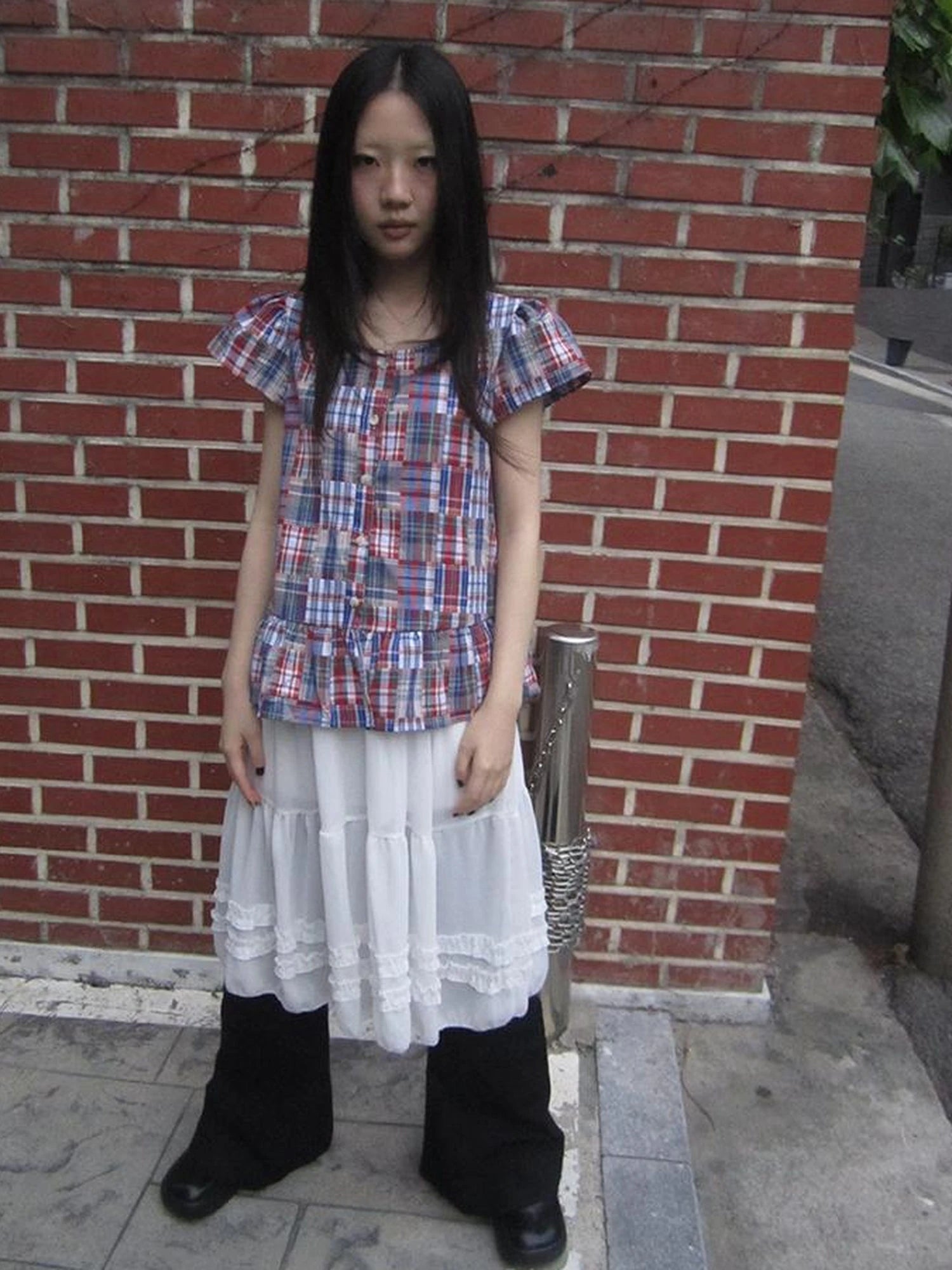 Vintage Checkered Patchwork Quarter Inch Socket Wrench Sleeve Top