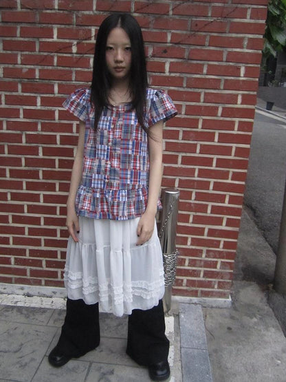 Vintage Checkered Patchwork Quarter Inch Socket Wrench Sleeve Top