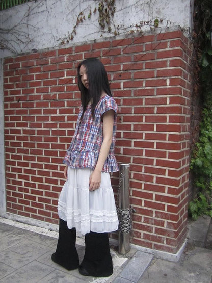 Vintage Checkered Patchwork Quarter Inch Socket Wrench Sleeve Top