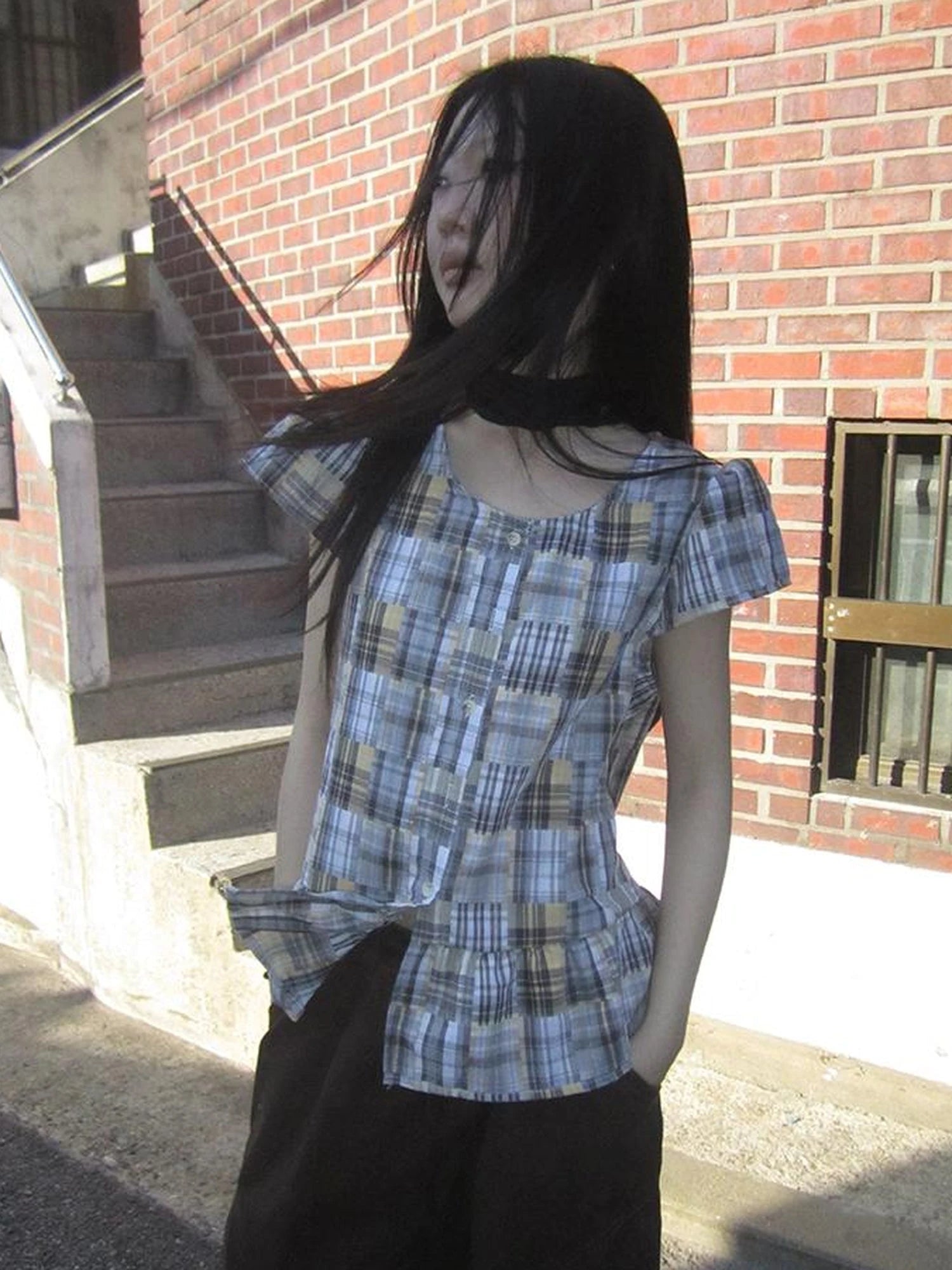 Vintage Checkered Patchwork Quarter Inch Socket Wrench Sleeve Top