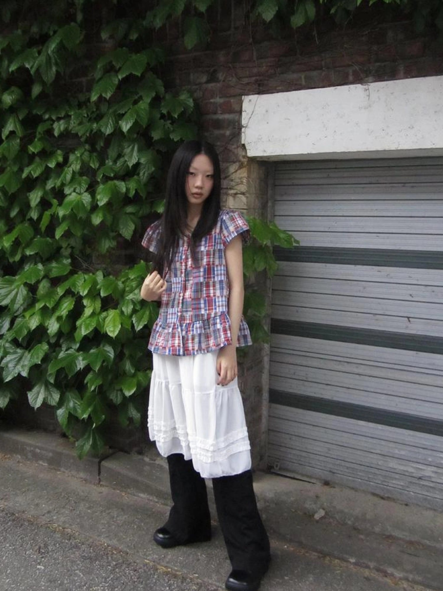 Vintage Checkered Patchwork Quarter Inch Socket Wrench Sleeve Top