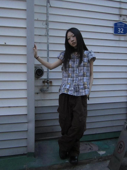 Vintage Checkered Patchwork Quarter Inch Socket Wrench Sleeve Top