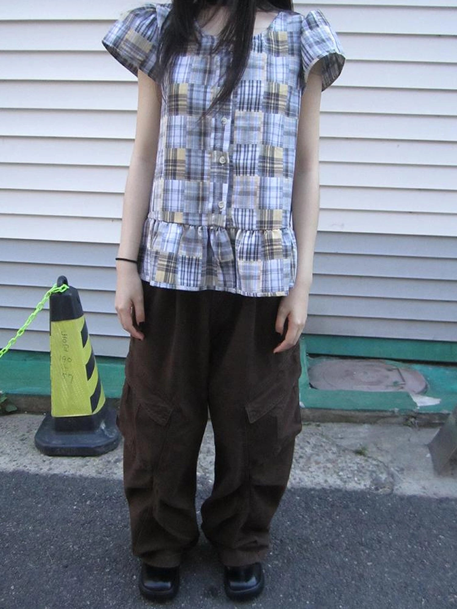 Vintage Checkered Patchwork Quarter Inch Socket Wrench Sleeve Top