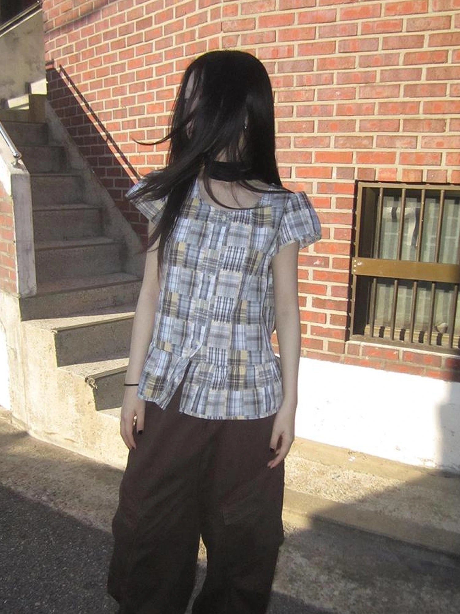 Vintage Checkered Patchwork Quarter Inch Socket Wrench Sleeve Top