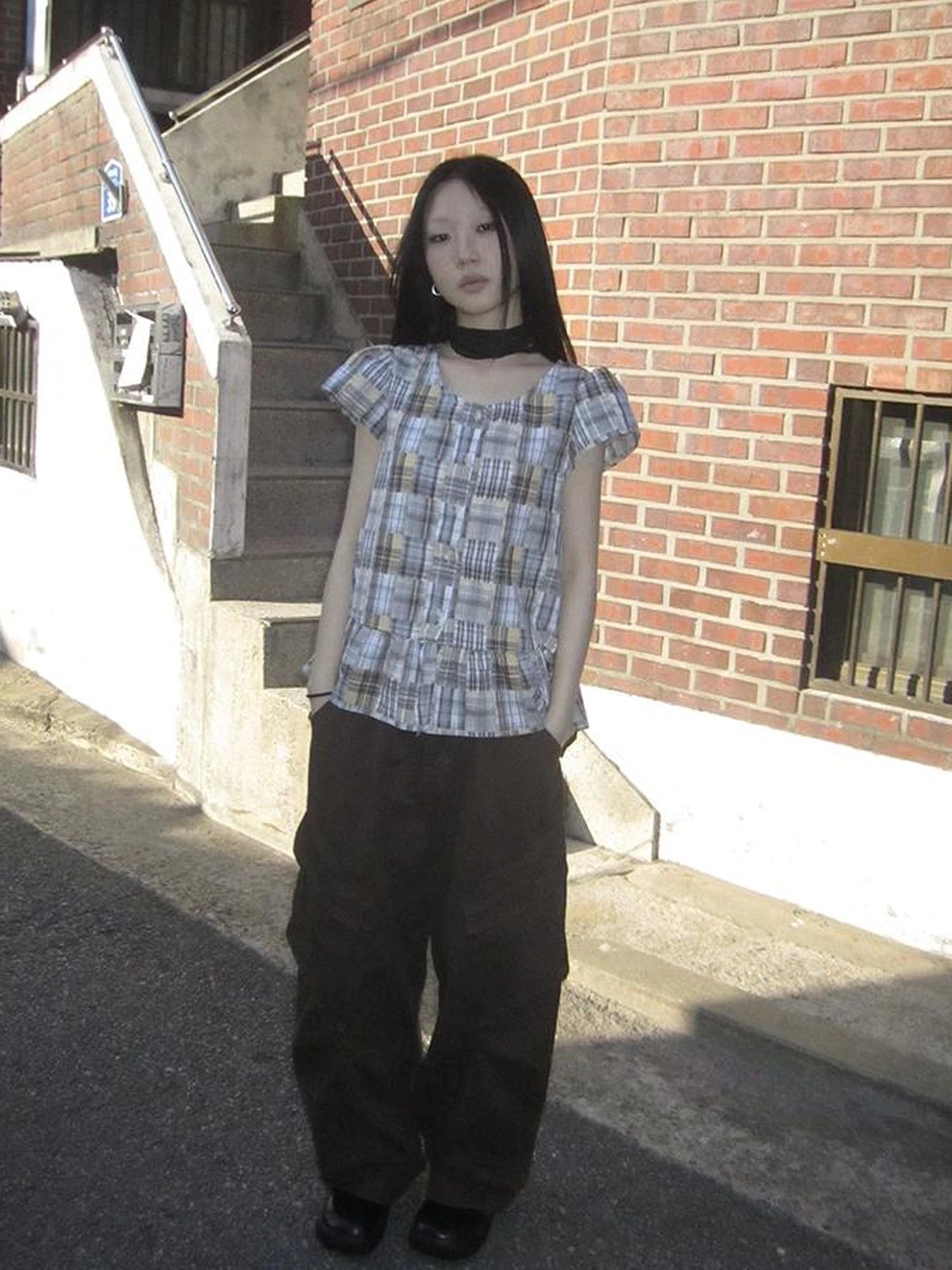 Vintage Checkered Patchwork Quarter Inch Socket Wrench Sleeve Top