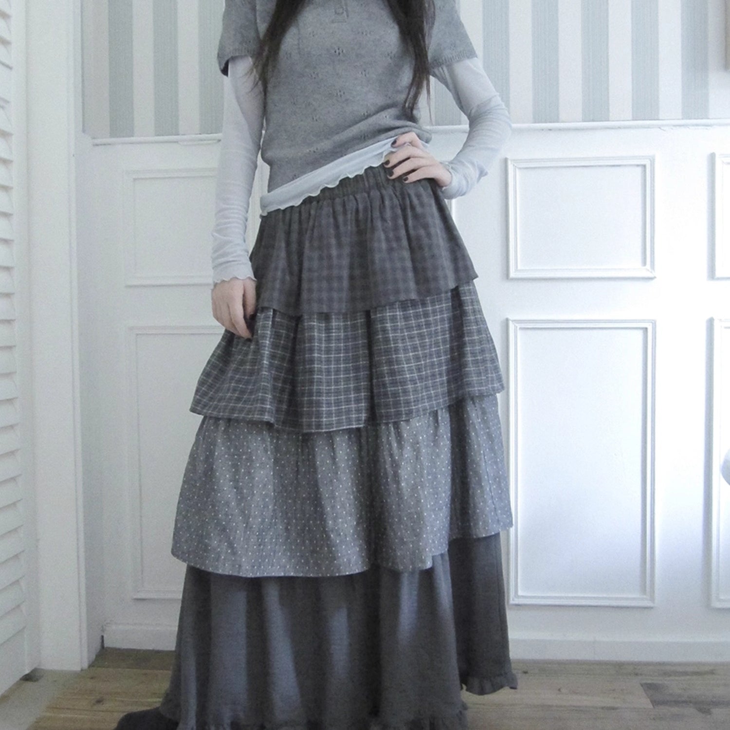 ang_project_Vintage_Checkered_Polka_Dot_Tiered_Ruffle_Skirt_MISSTT