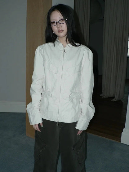 ang project Vintage Collar Dual Zip Utility Jacket Jacket