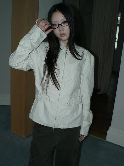 ang project Vintage Collar Dual Zip Utility Jacket Jacket