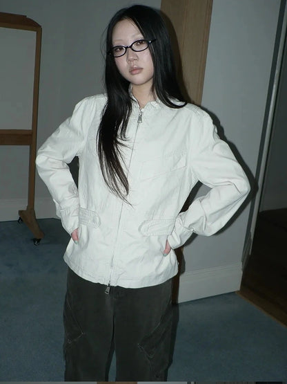 ang project Vintage Collar Dual Zip Utility Jacket Jacket