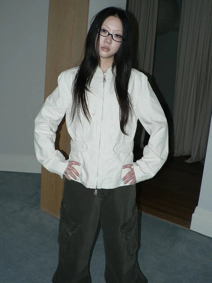 ang project Vintage Collar Dual Zip Utility Jacket Jacket