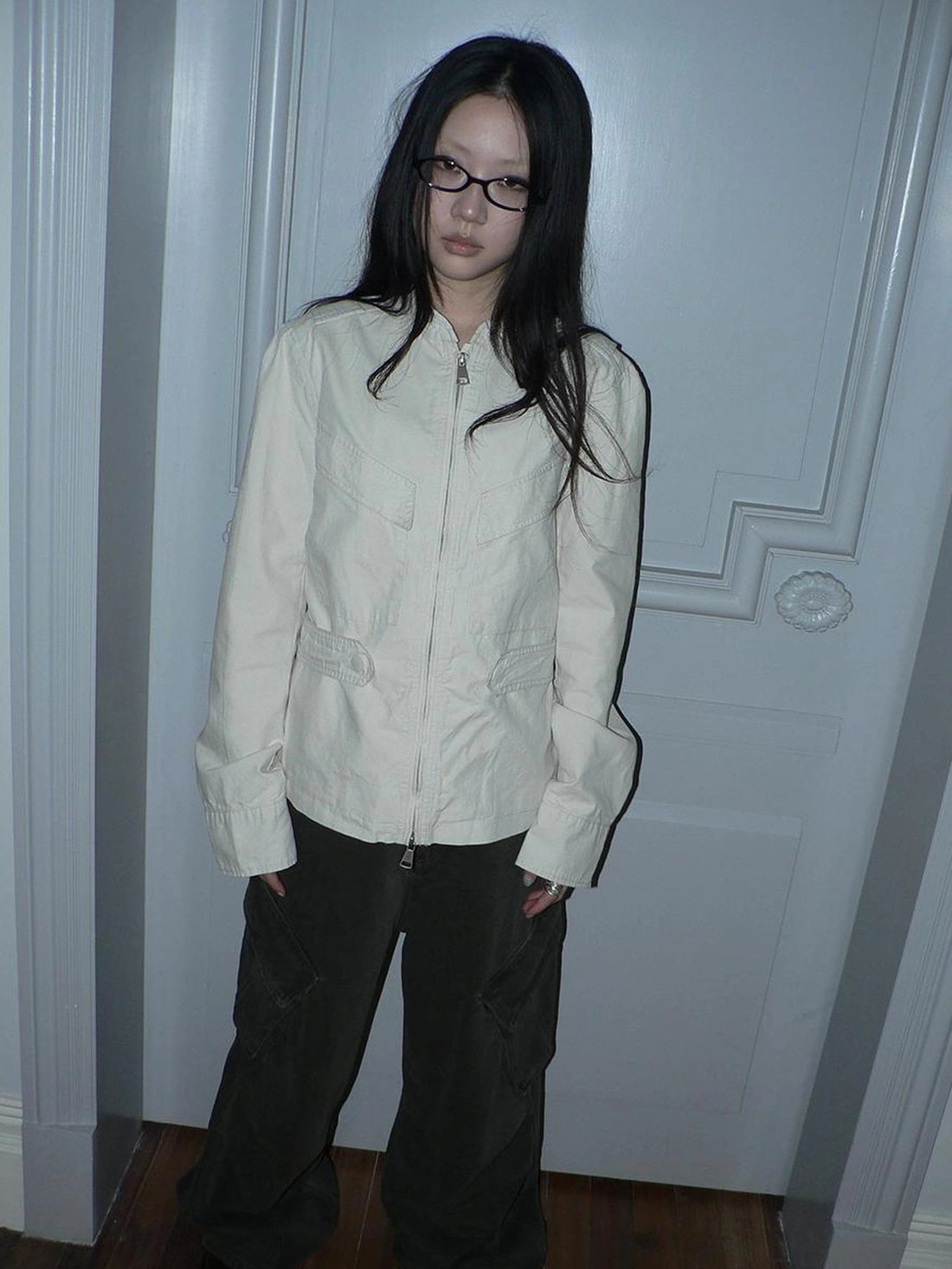 ang project Vintage Collar Dual Zip Utility Jacket Jacket