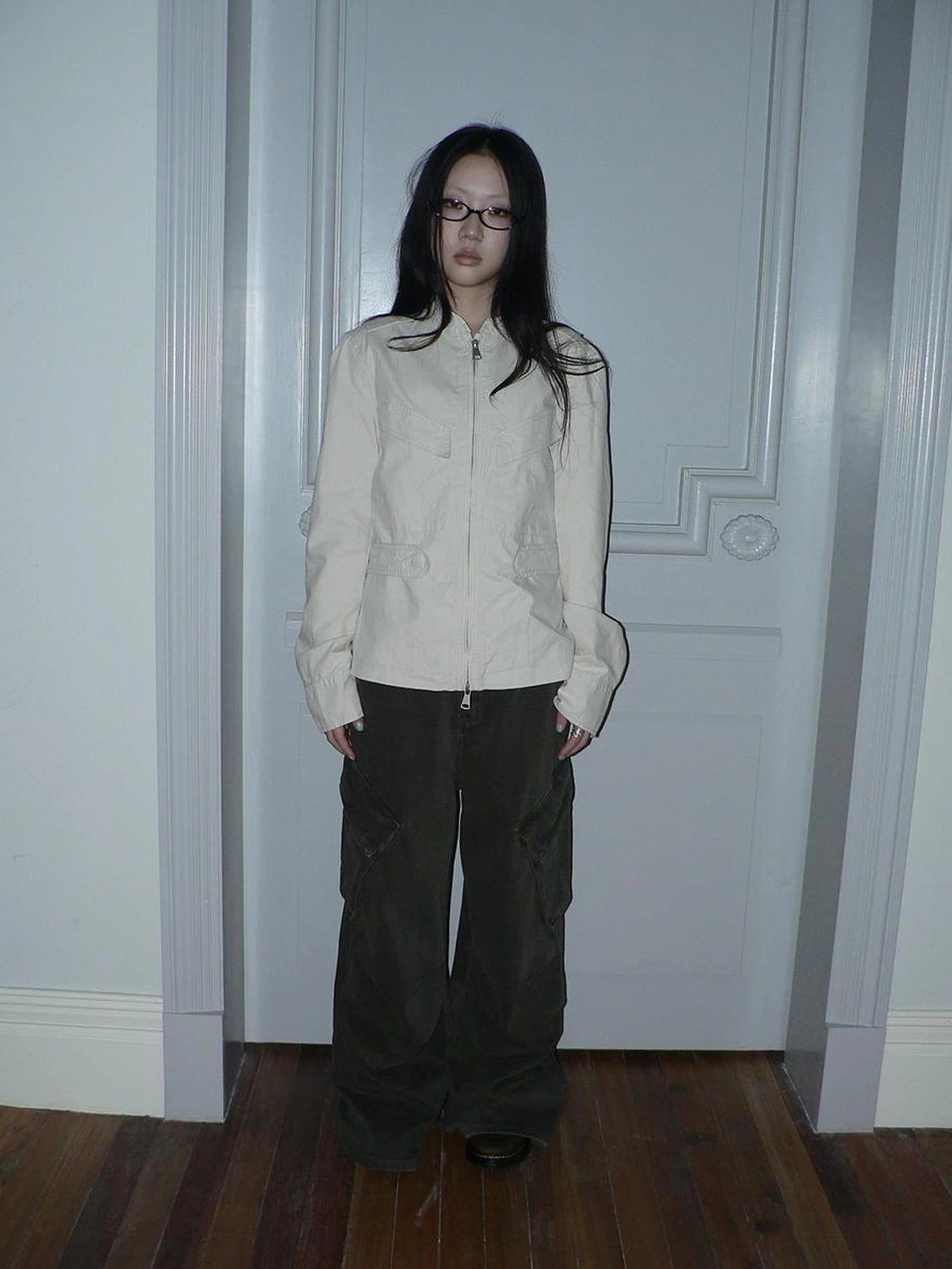 ang project Vintage Collar Dual Zip Utility Jacket Jacket