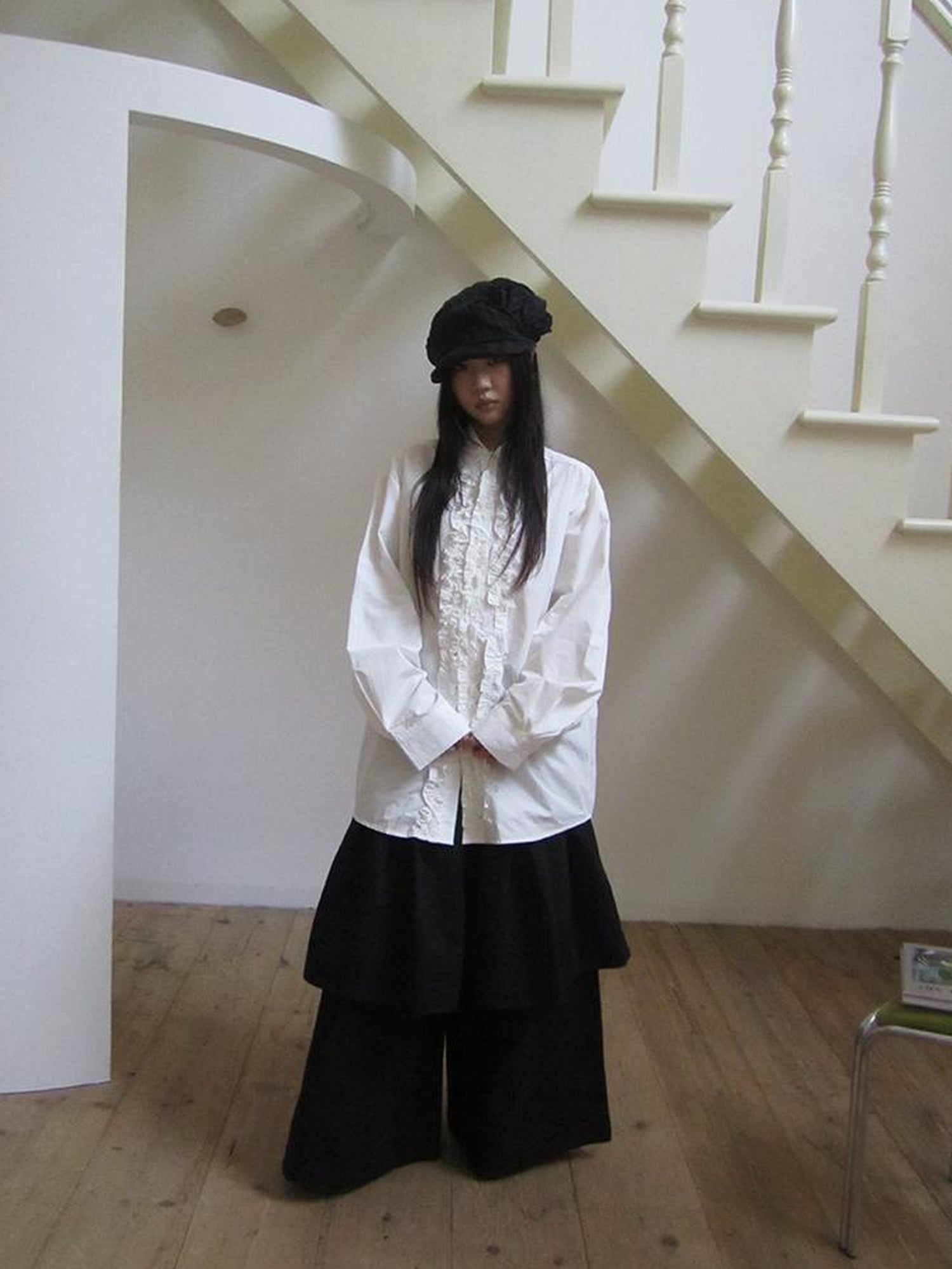 ang project Vintage Collar Lace Trim Oversized Blouse