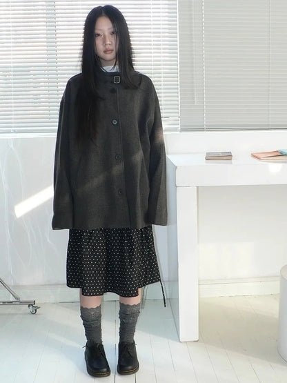 ang project Vintage Collar Single Breasted Wool Coat Jacket