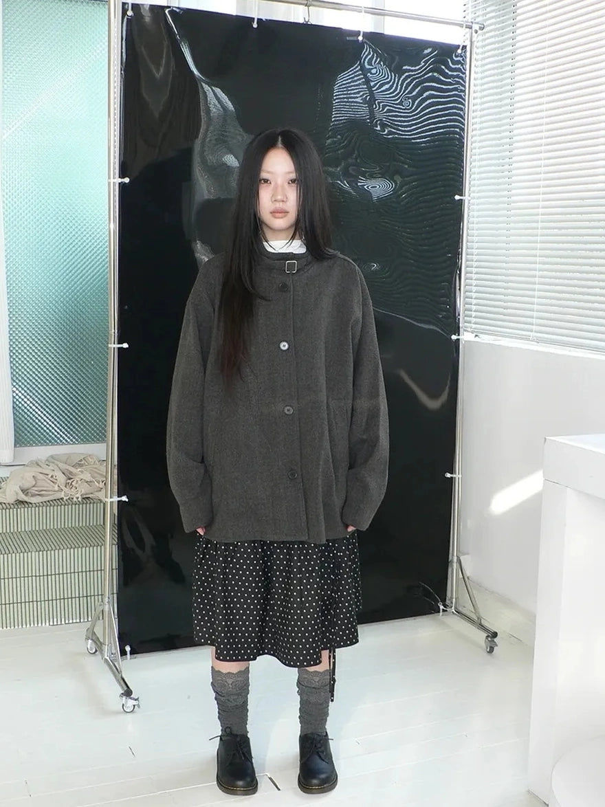 ang project Vintage Collar Single Breasted Wool Coat Jacket