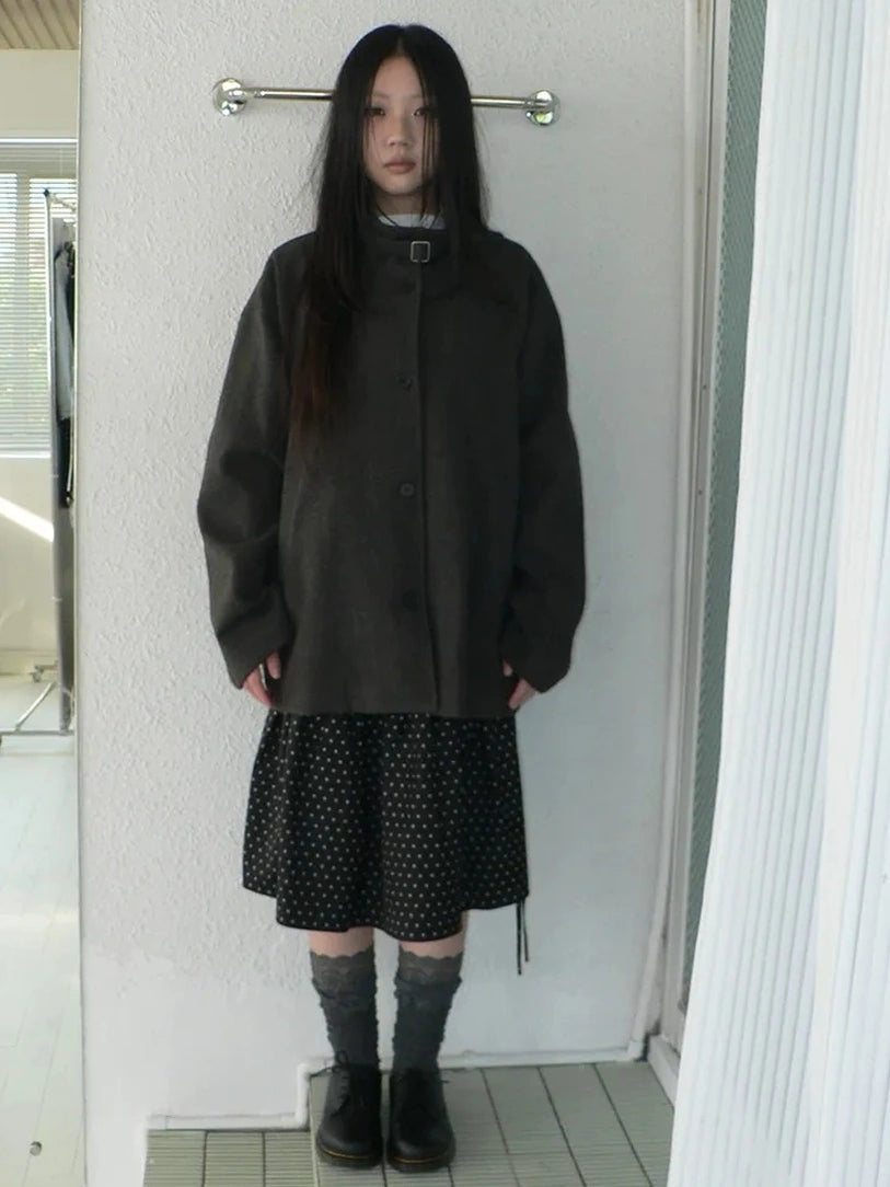 ang project Vintage Collar Single Breasted Wool Coat Jacket