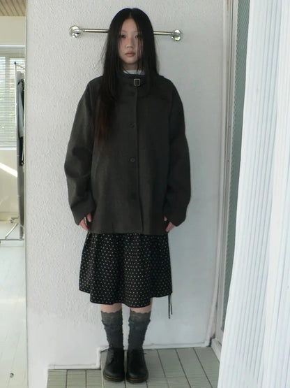ang project Vintage Collar Single Breasted Wool Coat Jacket