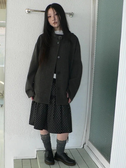 ang project Vintage Collar Single Breasted Wool Coat Jacket