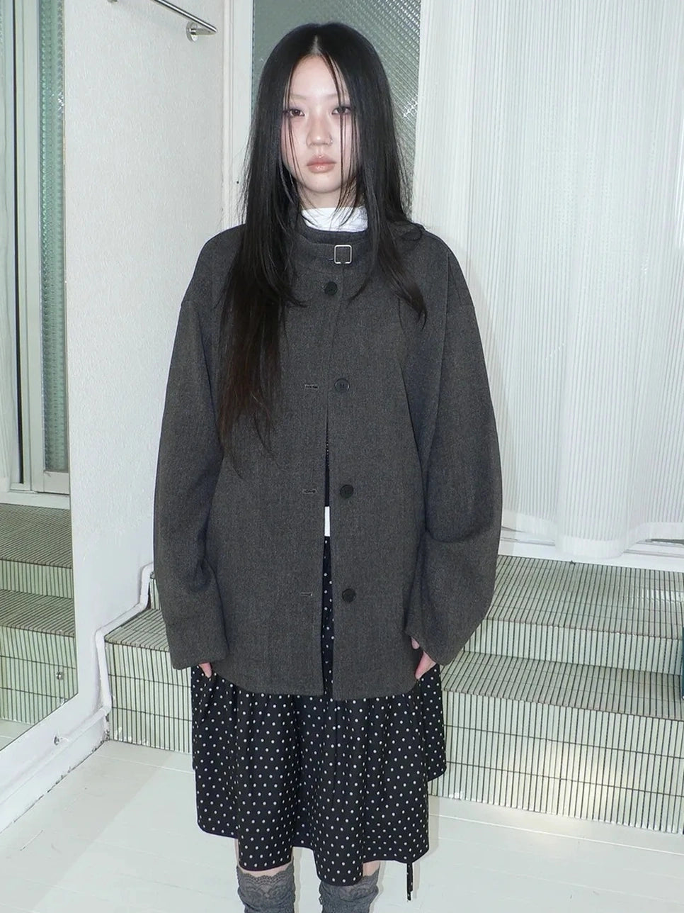 ang project Vintage Collar Single Breasted Wool Coat Jacket