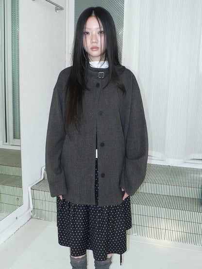 ang project Vintage Collar Single Breasted Wool Coat Jacket