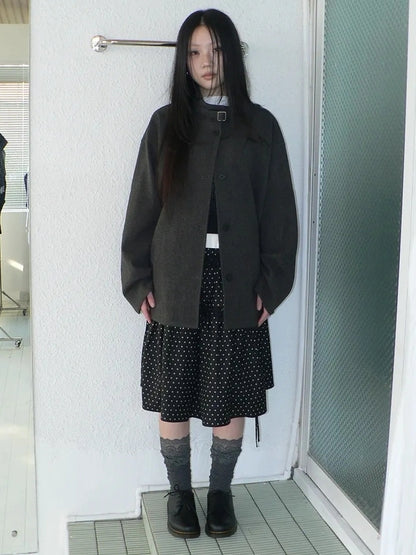 ang project Vintage Collar Single Breasted Wool Coat Jacket