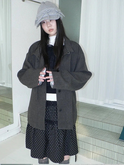 ang project Vintage Collar Single Breasted Wool Coat Jacket